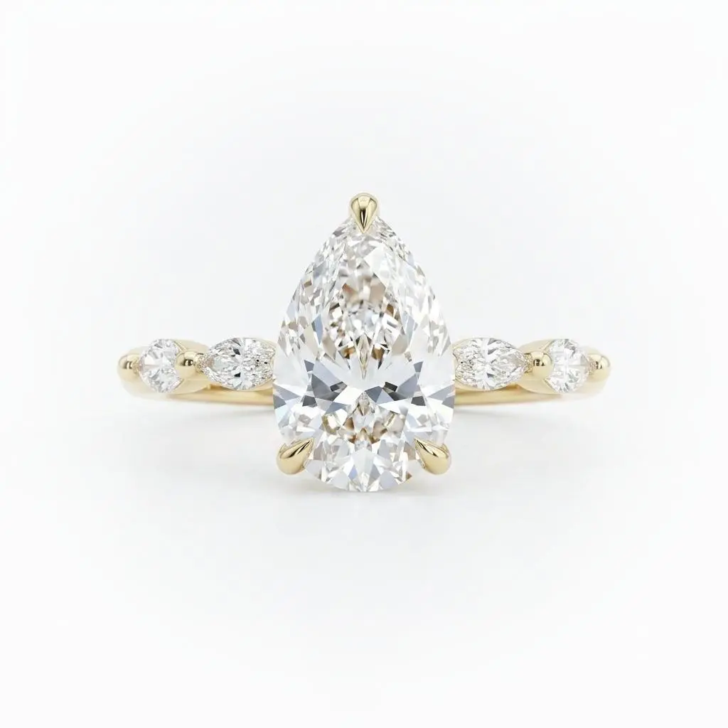 Teardrop-Shaped Vow Engagement Ring RomanticElegant Sparkling—Perfect as a Gift For her
