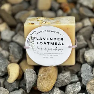 Handmade Lavender Oatmeal Bar of Soap for Gentle and Effective Skincare - Body Care, Body Wash