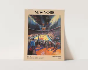 Knicks Basketball Poster Print Unframed: Madison Square Garden Impressionist Art Poster