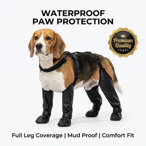 Dog Paw Protectors (2-pack) – Waterproof Boots with Adjustable Straps, Non-slip and Durable Soles, Suitable for Small and Medium-sized Dogs, Rain, Snow, and Mud.