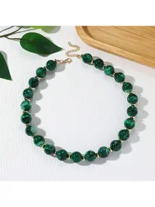 1pc Beaded Necklace For Women Boho Bead Gemstone Chunky Necklace Big Bead Necklace Fashion Summer Necklaces Gifts