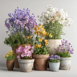 Blue & Purple Wildflower Mix Seeds - 5000 Pcs Cool Tones Blend with Cornflower Violet Lavender & Blue Poppy Dreamy European Garden Style for Summer Outdoor Gardening