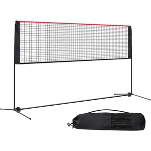 Portable Badminton Net Set, 10FT/14FT/17FT Wide, Adjustable Height Multi Sport Net for Pickleball, Tennis, Volleyball, Soccer Tennis, Indoor Outdoor with Carry Bag, Easy Setup for Backyard