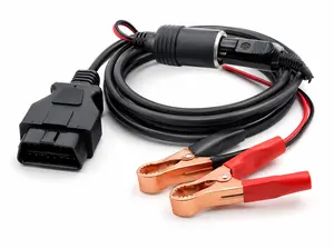 OBD2 Memory Saver Cable 3M, 12V Car Battery ECU Backup Power Cable with Alligator Clips & Cigarette Lighter Socket Adapter