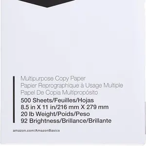 Multipurpose Copy Printer Paper, 8.5 x 11 inches, 20 lb, 1 Ream, 500 Sheets, 92 Bright, White