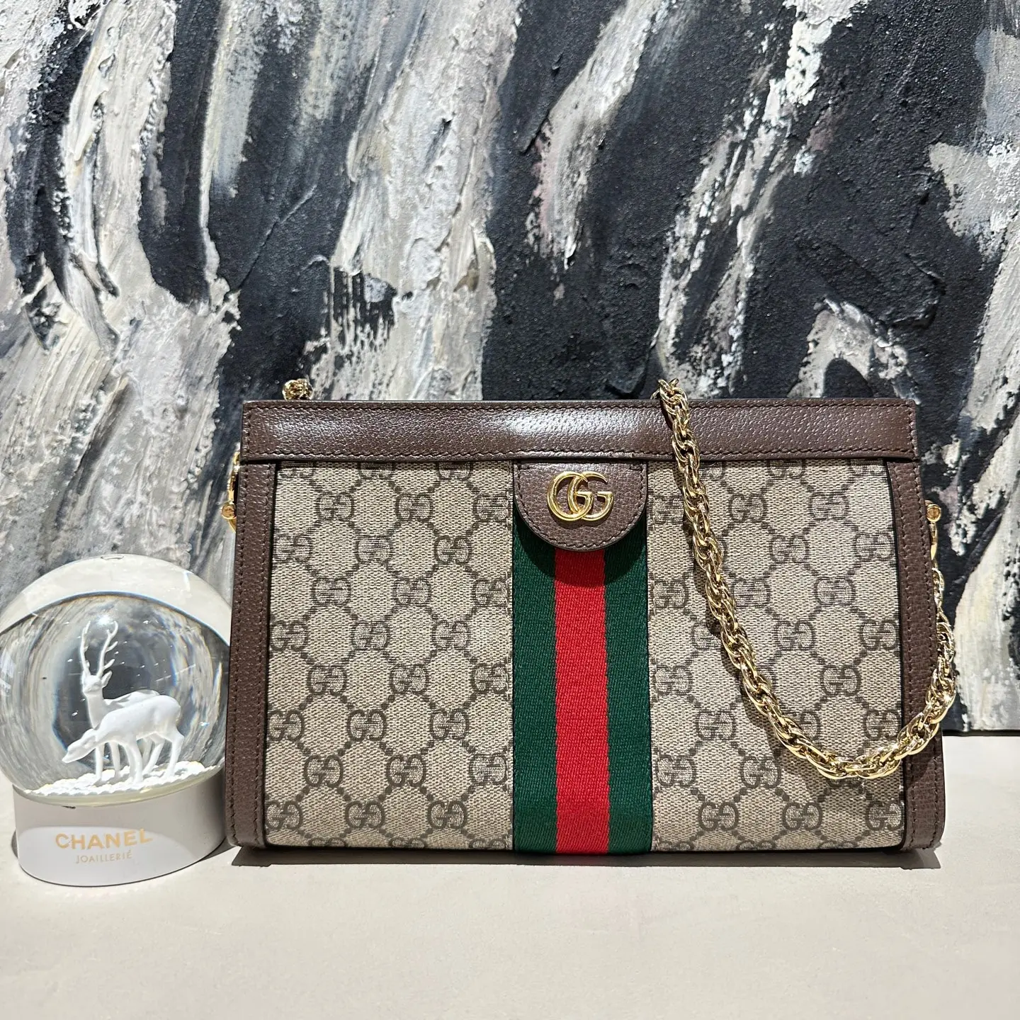 Pre-owned GUCCI ophidia small clip bag