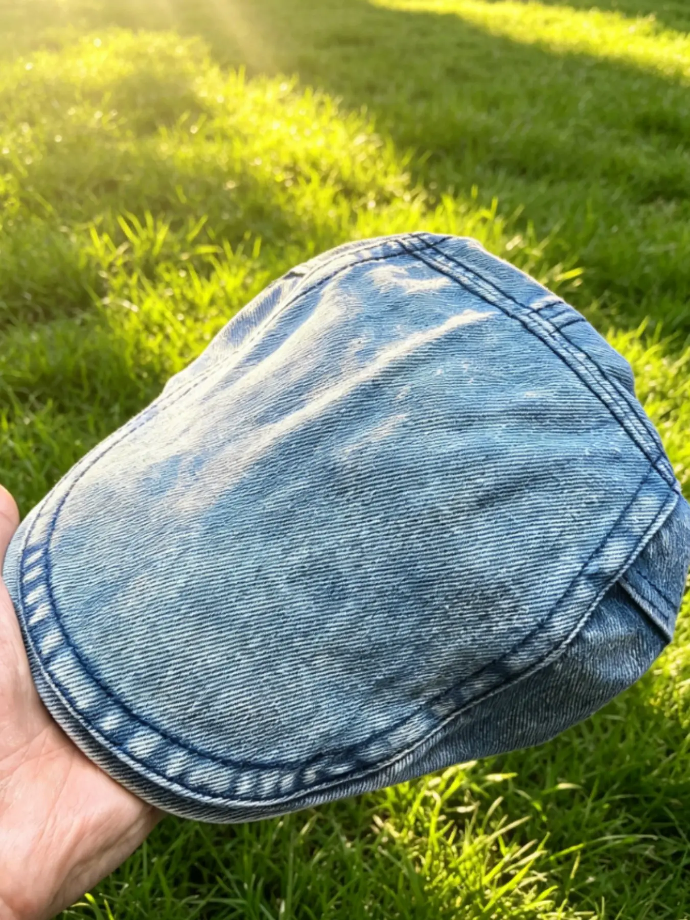 New Washed Denim Vintage Forward Hat for Women, Spring Autumn Beret, Adjustable Streetwear Hat, Fashion Accessory, Stylish Headwear for Daily Wear