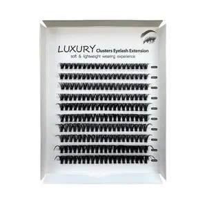Fox-themed hot melt single cluster false eyelashes  European and American style DIY segmented clusters of hair, 50 pairs, natural and thick, boxed, with an upturned outer corner for everyday party makeup. soft fluffy Lightweight Realistic