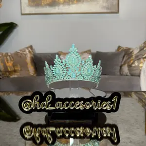 Sage Green Quinceañera Tiara Bridal Crown