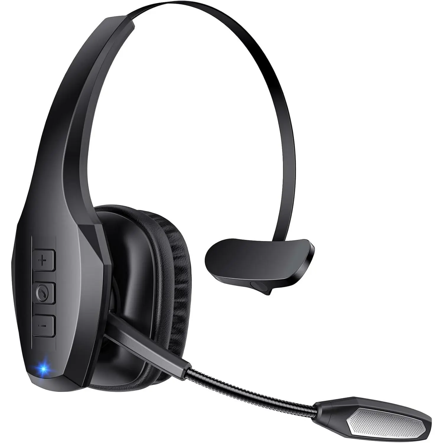Bluetooth Headset, Wireless Headset with Mic, Bluetooth Headsets with Dual Noise Cancelling Microphone & Mute Button, 55Hrs Working Time PC Headsets for Cell Phones, Computer, Truck Driver