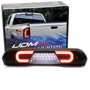 iJDMTOY Black-Out Smoked Lens C-Shape Ring Full LED High Mount Third Brake/Clearance Light Assembly For 2002-2009 Dodge RAM 1500 2500 3500