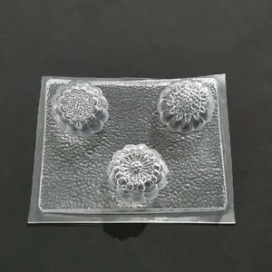 Flexible Mini Molde de Plastico - Three (3) Round Floral Design