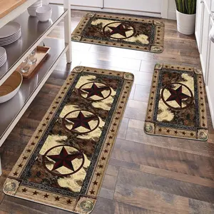 [Popular Choice]1pc, home decoration, bathroom decoration, bathroom mat, Bathroom Rugs, kitchen decoration, Kitchen Floor Mat, cow pattern and star pattern mat, country and farm theme mat, soft and comfortable, and can relieve fatigue.