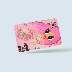 KG Cute Mermaid Art Credit Card Sticker – Small Chip Size – Holographic & Glossy Finish Options
