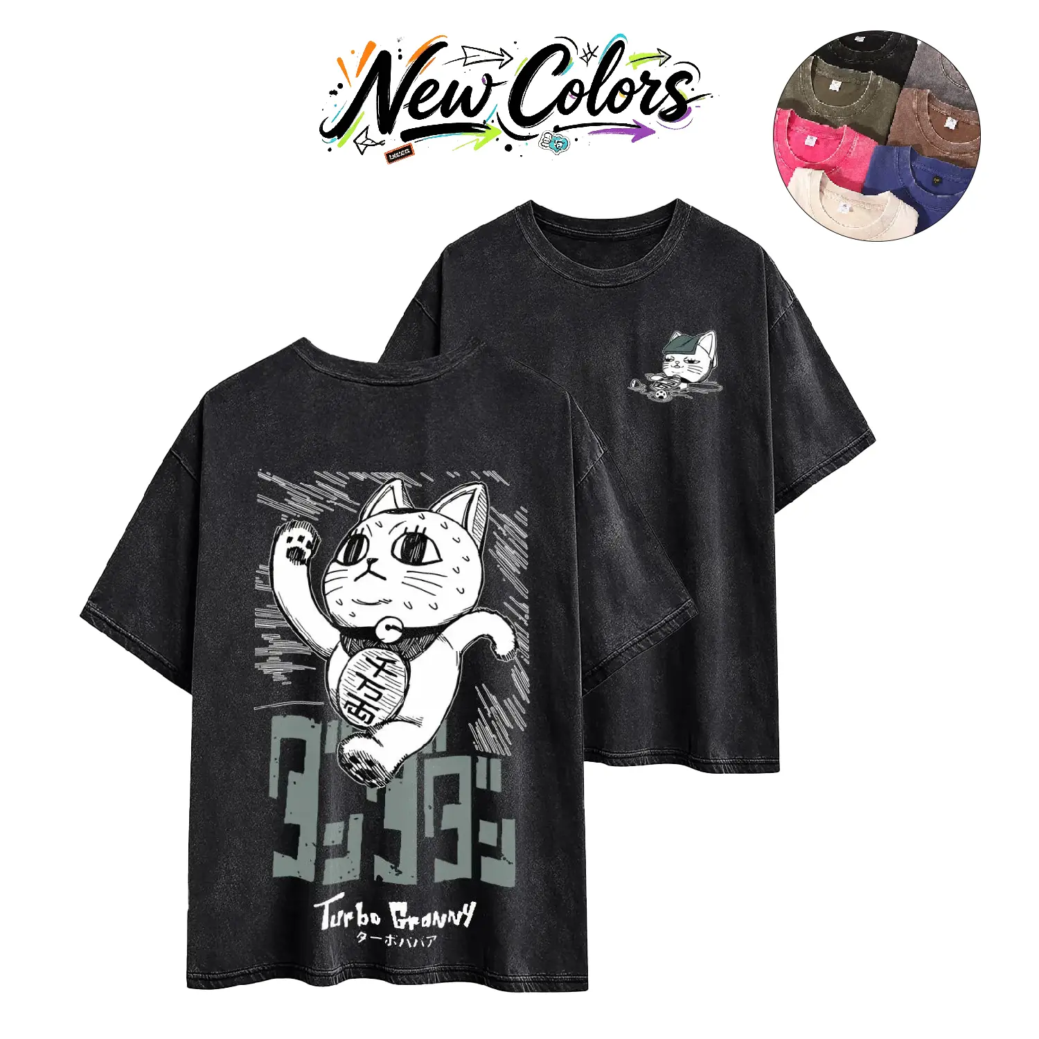DragonBornual Turbo Granny Dandadan T-shirt  &  Okarun Momo Ayase Anime Lover Cotton Menswear Y2k Graphic Tees Classic Streetwear Top