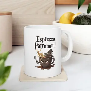 Espresso Patronum Wizard Themed Ceramic Mug, (11oz, 15oz)
