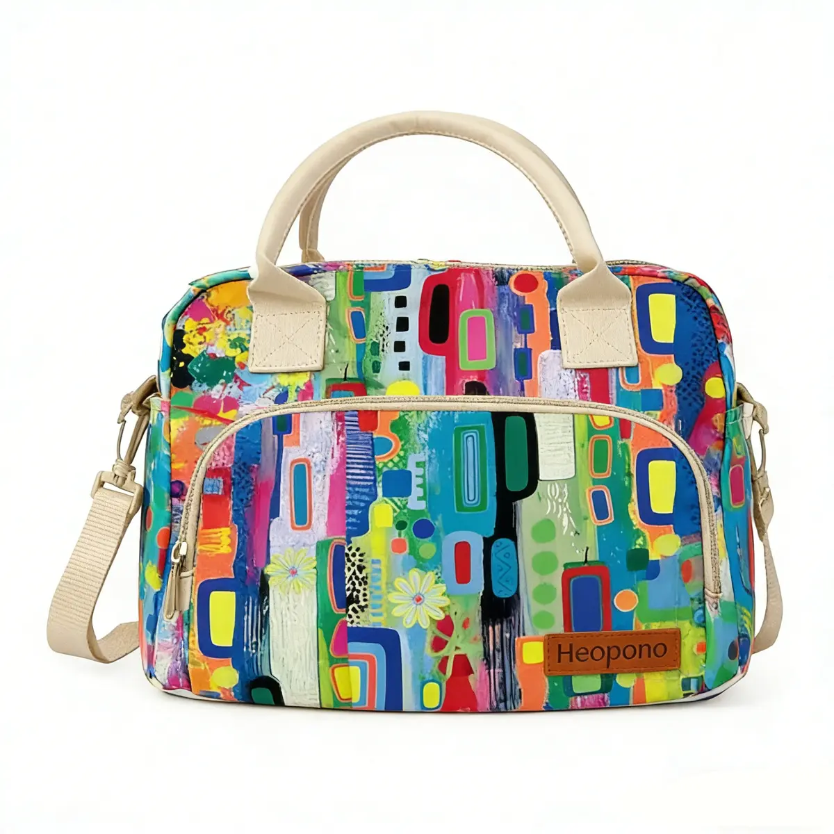 Printed Oxford Cloth Insulated Tote Bag - 10000ml Large Capacity Crossbody Cooler Bag for Outdoor Travel, Hiking, Picnic Camping