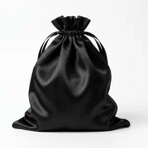 [Free gift] Black silky drawstring wig bag