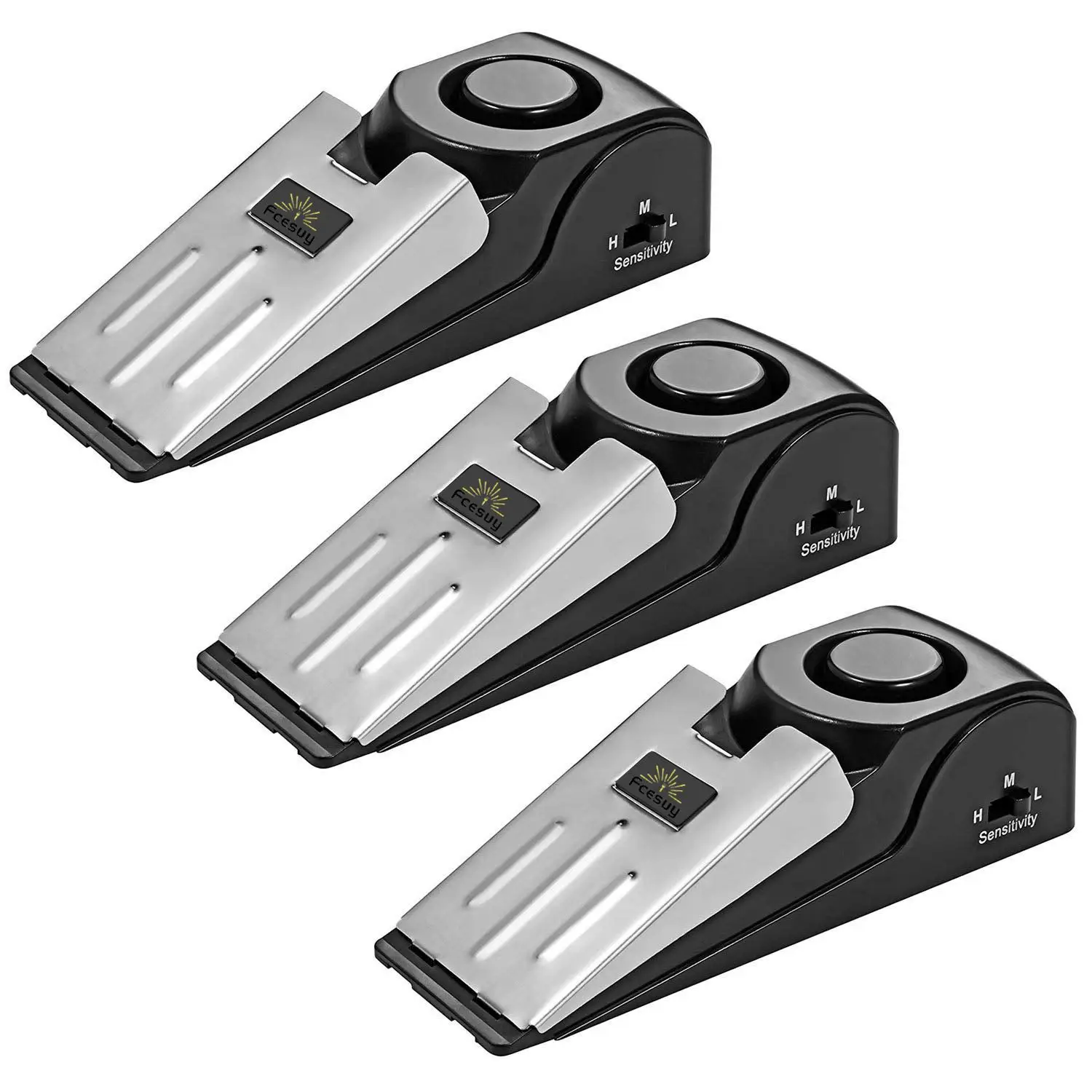3 Pack Door Stop Alarm with 120DB Security Alarm, Floor Wedge Door Stop Siren, Door Security Devices for Traveling Apartment Hotel, Safe Door Stopper