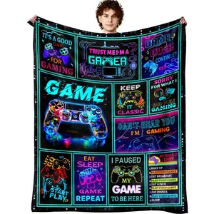 1PC Super soft flannel video game blanket for game lovers, suitable for gamers