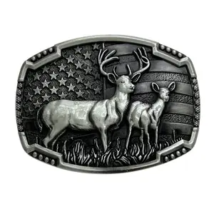 Men's Deer Head Belt Buckle — Cool Western-Style Belt Buckle featuring a Deer Head Design — Cowboy-Style Belt Buckle