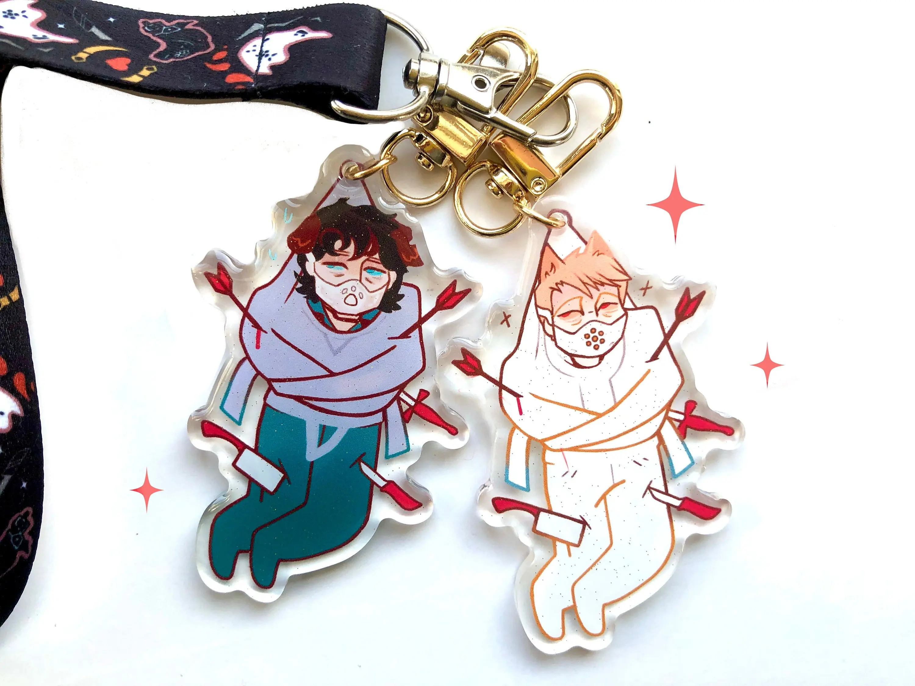Hannibal Kitty + Puppy dangling charms