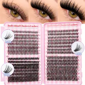 Individual False Eyelashes Kit, 640pcs Mixed Length False Eyelashes, DIY Professional Eyelash Extension Eye Makeup Accessories for Women and Girls