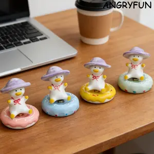 Happy Duck Ceramic Rotating Ornament – Creative Desktop & Car Toy for Stress Relief, Fun Gift