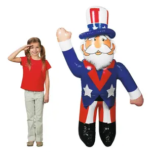 64" Jumbo Inflatable Uncle Sam in Red, White & Blue Suit Decoration