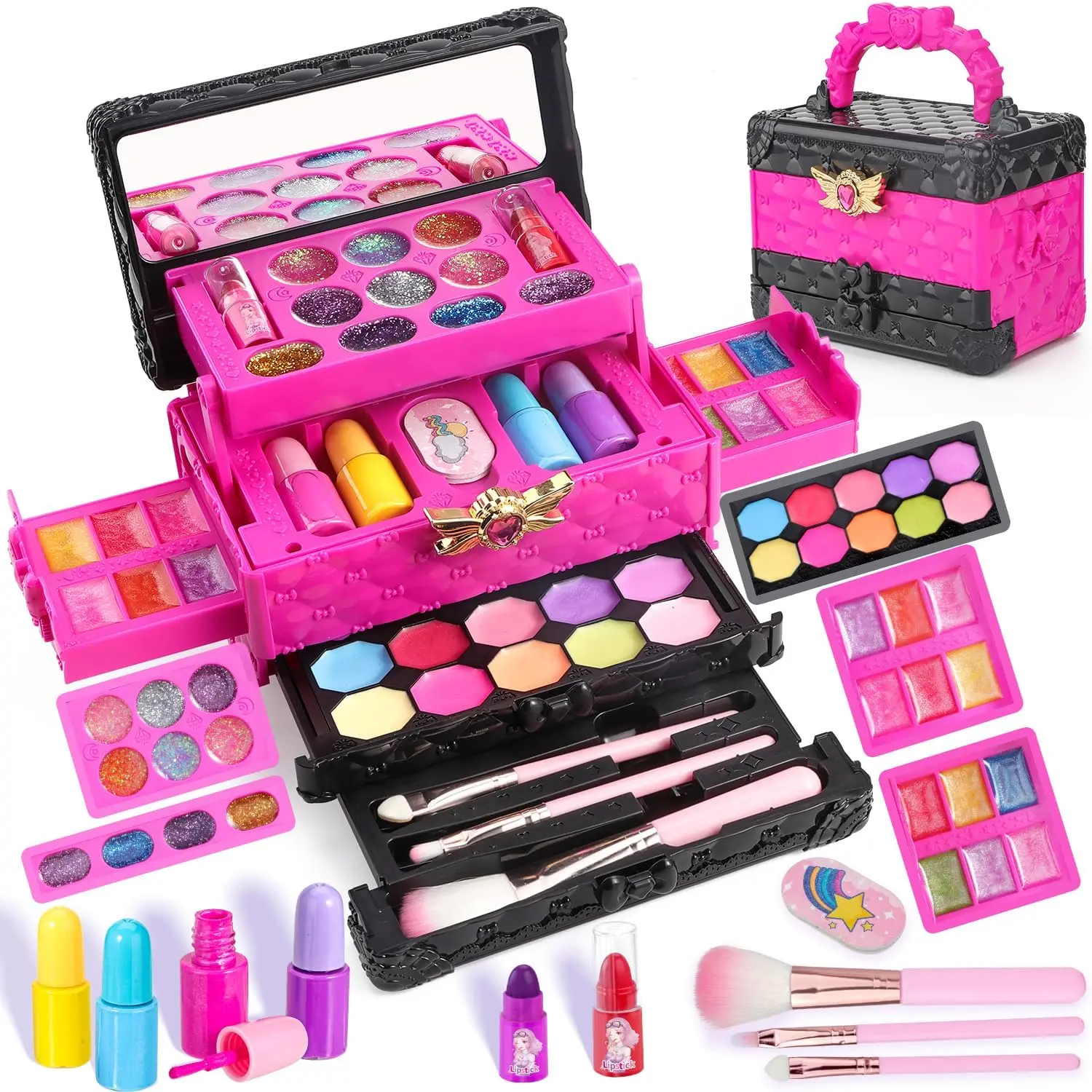 Kids Makeup Sets for Girls 5-8 - Non-Toxic Play Makeup Kit for Toddlers 3-4 - Maquillaje para Niñas - Girls Makeup Kit Age 4-6 - Perfect Toddler Makeup Set