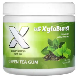 Xyloburst Xylitol Gum, Green Tea, 100 Pieces, 5.29 oz (150 g)