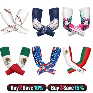 Baseball Cooling Arm Sleeves - MX & US Flag UV Sun Protection Sports Compression Sleeves for Men & Women , Cycling & Outdoor Activities, Tattoo Cover Up Sleeves