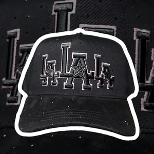 LALALA Stars Kevin Hats Premium Suede Snapback Embroidery Rhinestones Metal Stars Adjustable Fit