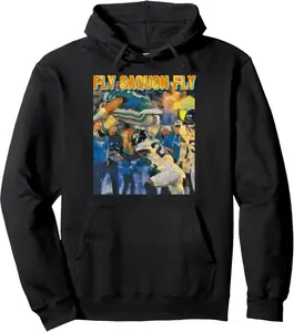 No Look Reverse Hurdle - FLY SAQUON FLY Football Pullover Hoodie