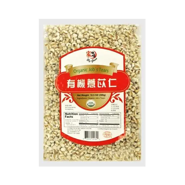 BIG GREEN Organic Job's Tears 300g - USDA Certified, All-Natural Coix Seeds for Healthy Cooking