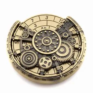 Handcrafted Mechanical Gaming Spinning Gear Metal Alloy Dice - 7-in-1 Clockwork Steampunk Fidget Dice for DnD RPG, Metal Build