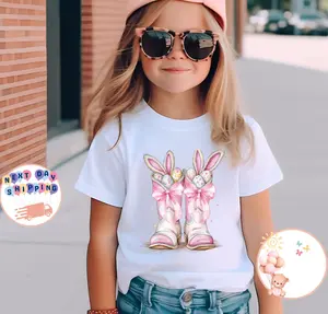 Easter Boots Youth Shirt, Coquette Bow Boots Youth Sweatshirt, Easter Bunny And Eggs Toddler SHirt, Toddler Easter Day Shirt, Easter Girl Tee