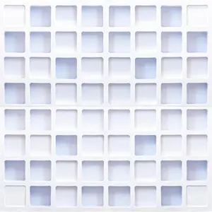 4 count EVA Acoustic Diffusers 12"x12"x2" (Total 24"x24"x2"), Waffle Style Sound Diffuser Panels for  Studio and Wall Art, QRD Room Acoustic  (White)