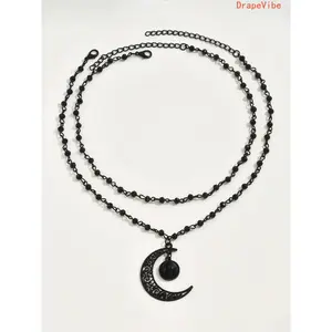 2 Pcs Celestial Necklace Set Moon Goddess Pendant High Quality Fashion Jewelry For Daily Use And Special Occasion Styling