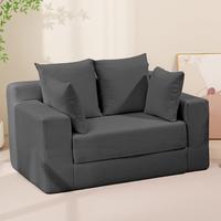 Grey Corduroy Loveseat