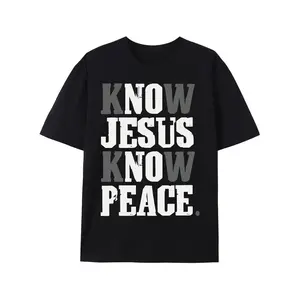 Ootd T Shirt Know Jesus Know Peace T-shirt Believe in God Christian Christ Religious T-shirt pxt01