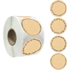 500 count Canning Label Stickers for Jars and Lids,2Inch Round Jars Labels for Mason Jar,Wreath Designs  Sticker Labels for  Containers Candle Pantry  Lids Bottle Labels (Brown4)