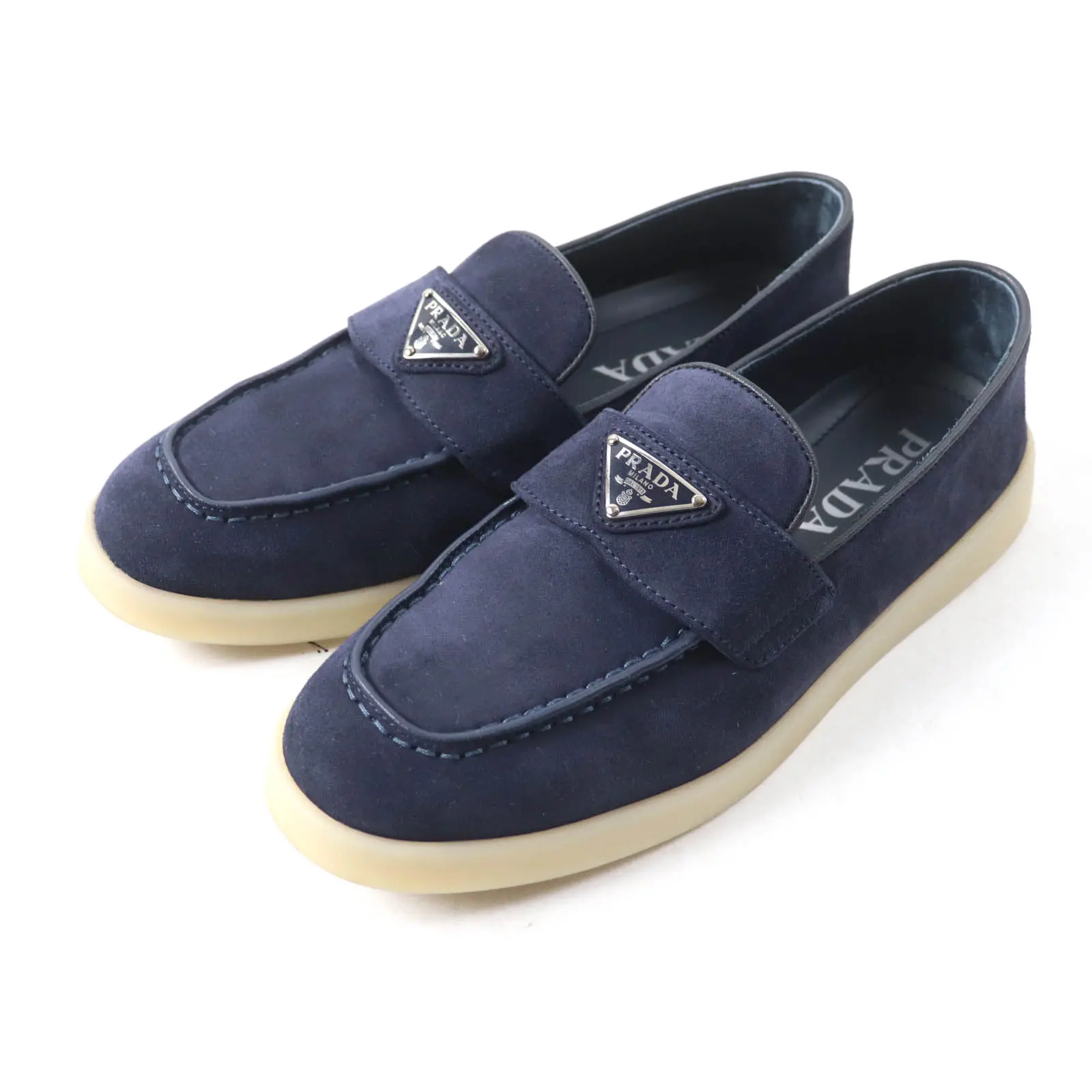 Pre-owned PRADA Suede Small Leather Goods 1D222N Loafers