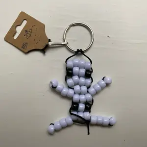 Cute Spooky Skeleton Keychain Handmade from Sturdy Nylon Thread with High Quality Beads for Keys, Backpack, Purses, etc!