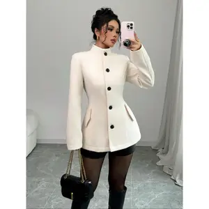 New Autumn–Winter Women’s Wool Coat, Jackets, Slimming Stand-Collar Overcoat, Waist-Centred Warm Outerwear — Wardrobe Essentials
