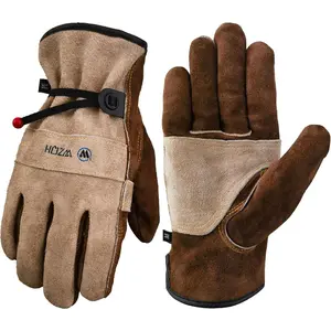 Leather Work Gloves for Men or Women.Large Glove for Gardening, Tig/Mig Welding, Construction, Chainsaw, Farm, Ranch, etc.Cowhide, Cotton Lined, Utility, Firm Grip, Durable.Coffee-grey L