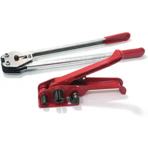 Heavy Duty Strapping Kit for Pallet Packaging - Manual Steel Banding Tool Set | Tough Industrial Packing Kit | Red Pallet Strapper for Warehouse, Freight, & Shipping