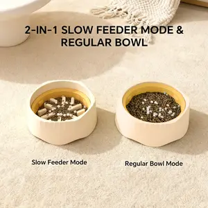 Slow Feeder Dog Bowls High Footed Design Pet Supplies That Slow Down Eating Anti-Choking Maze Puzzle Feeder for Medium Breed
