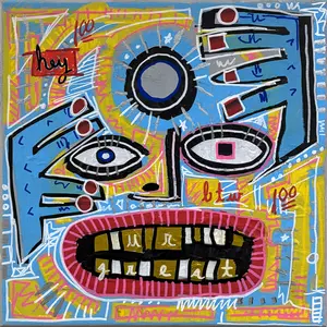 ORIGINAL PAINTING "hey BTW U R great" by catswilleatyou 12in x 12in Acrylic on Canvas