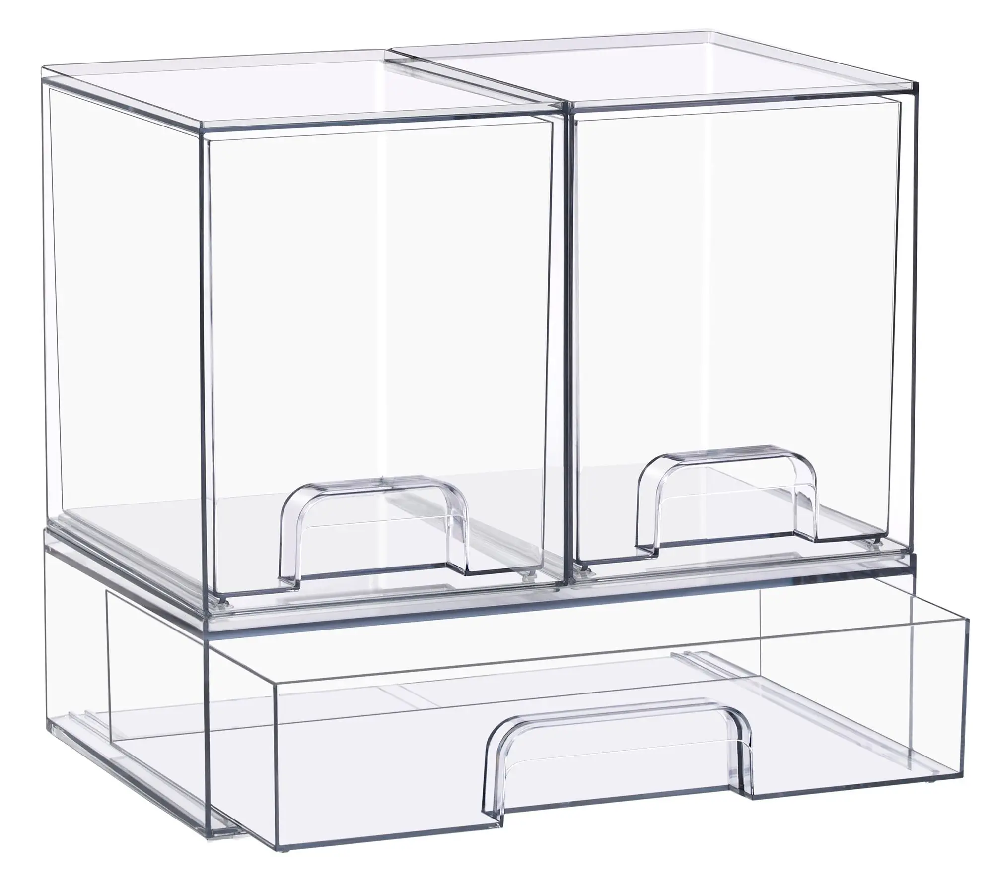 Sorbus Stackable Acrylic Storage Drawers Clear Bins - 3 Pack
